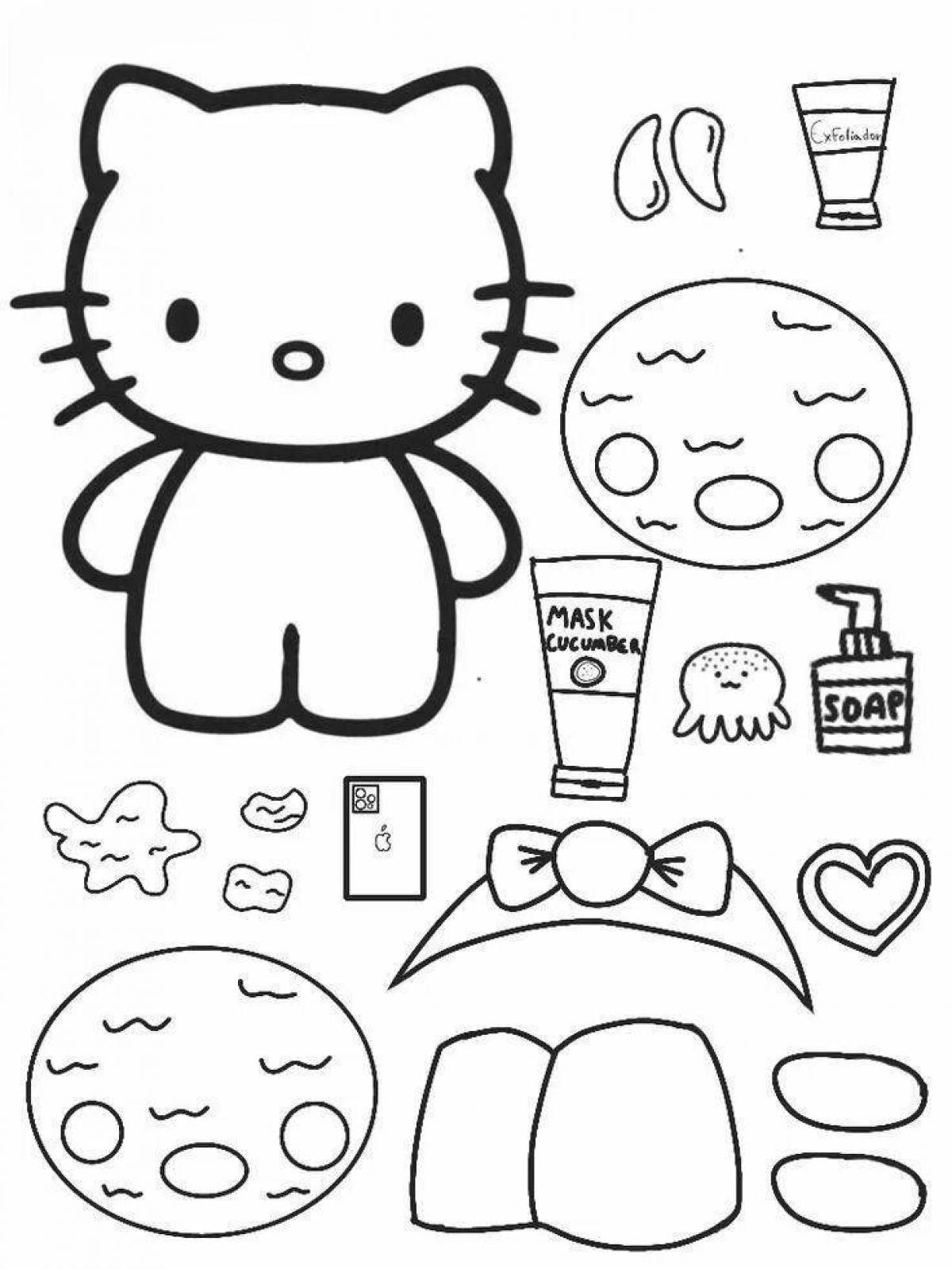 Wonderful coloring hello kitty without clothes