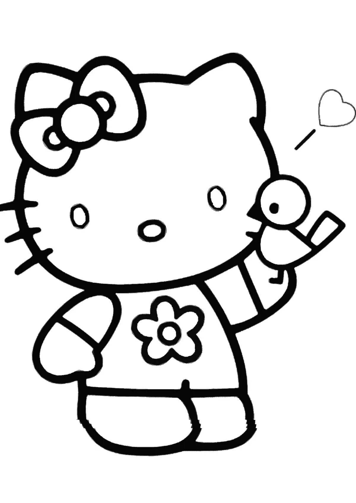 Elegant hello kitty coloring without clothes