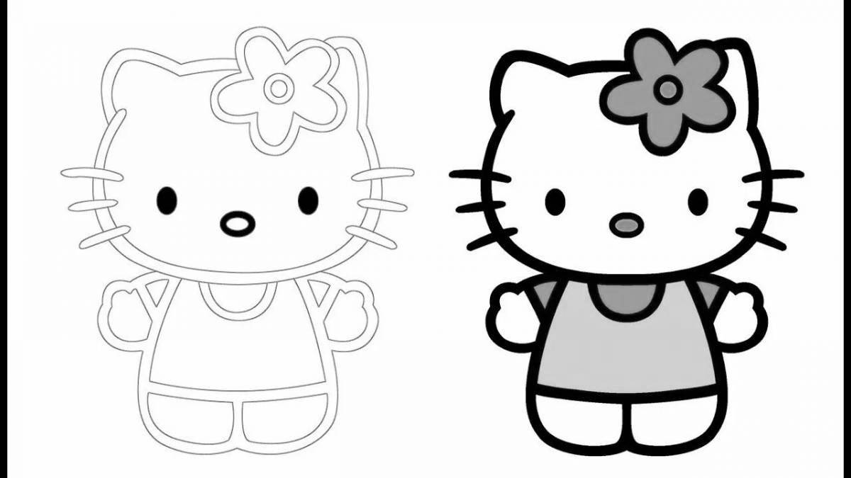 Hello kitty stylish coloring without clothes