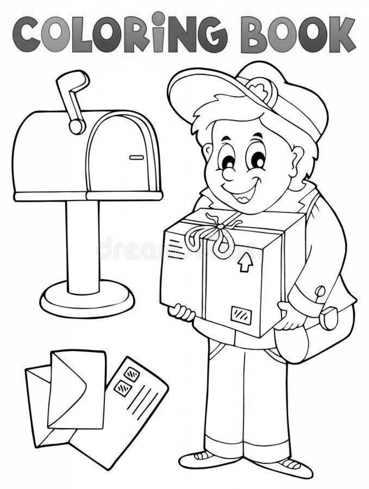 Фото Раскраска «милый почтовый ящик» для учащихся