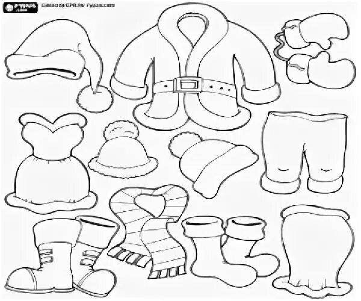 Фото Игривая одежда, головные уборы, обувь, раскраска