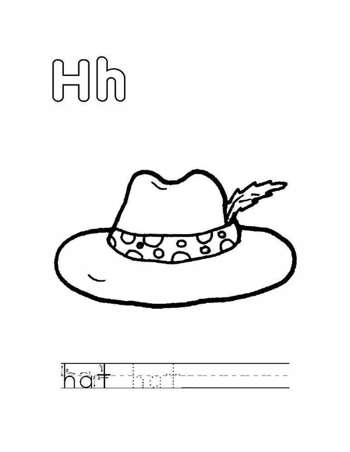 Bright vibrant hat coloring book for kids