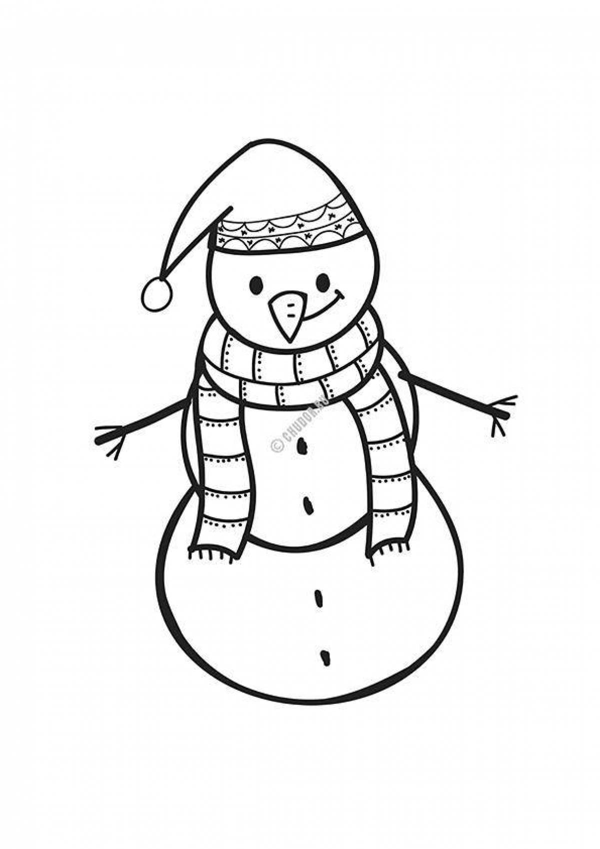 Фото Ухмыляющиеся снеговики в пушистых шапках и шарфах
