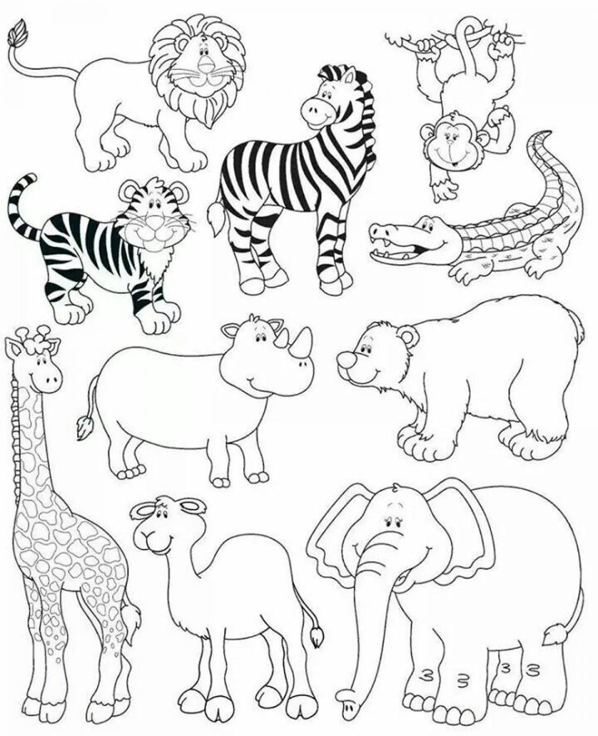Раскраска африканские животные для детей
