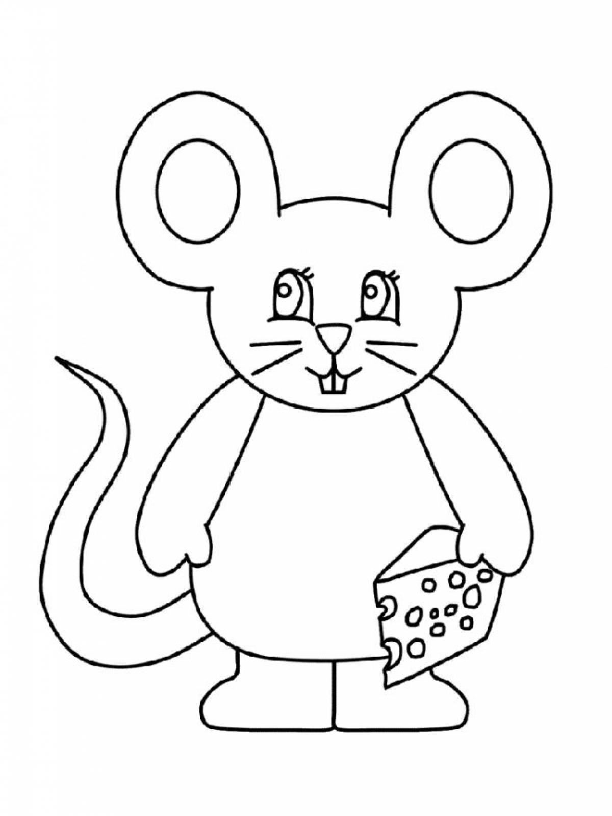 Мышонок раскраска для детей