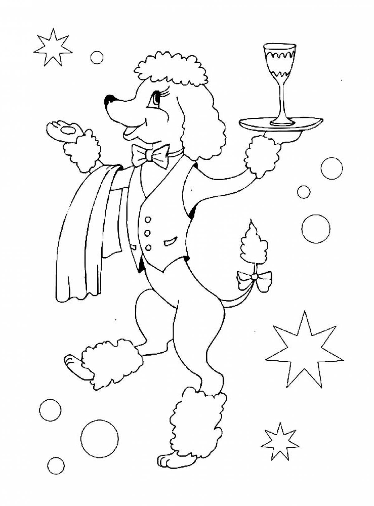 Photo Poodle with a glass