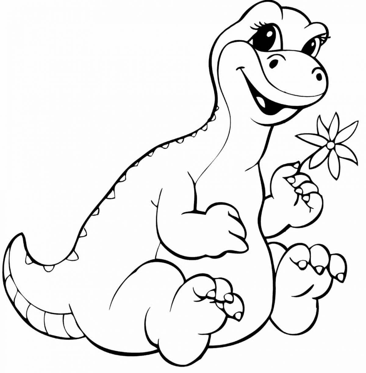 Фото Динозавр с цветочком