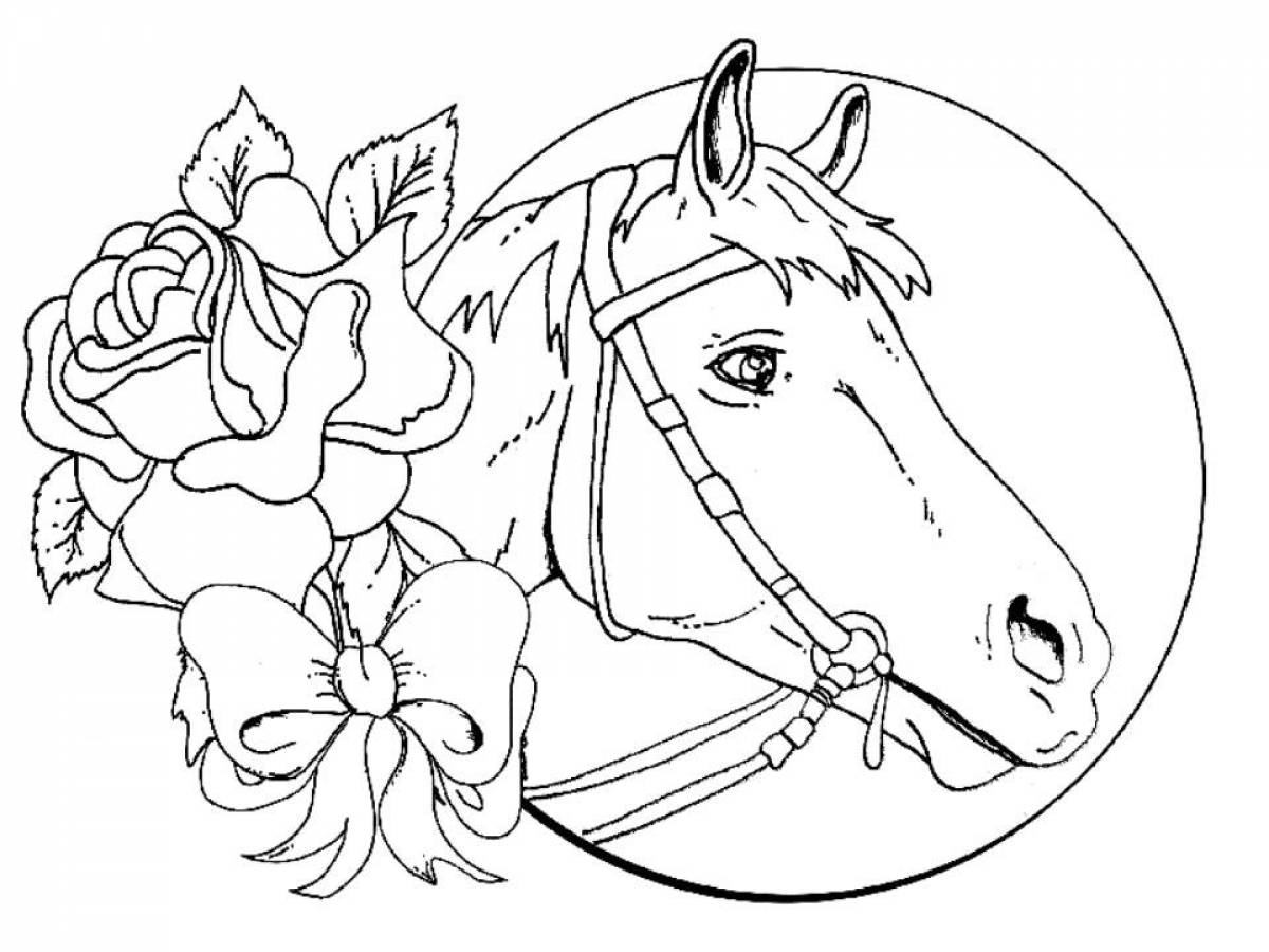 Фото Лошадь с розой