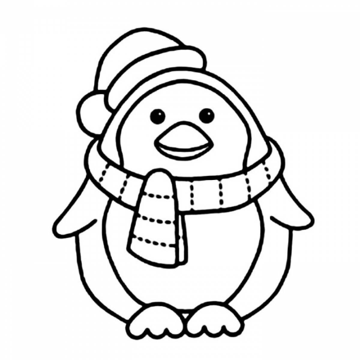 Photo Penguin in a hat and scarf