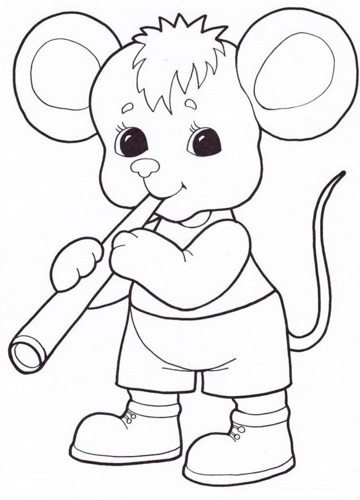 Photo Mouse with a pipe