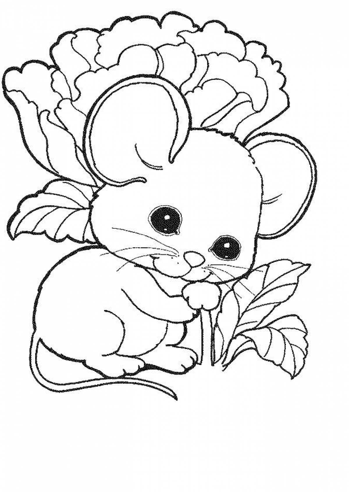 Фото Мышка с цветком