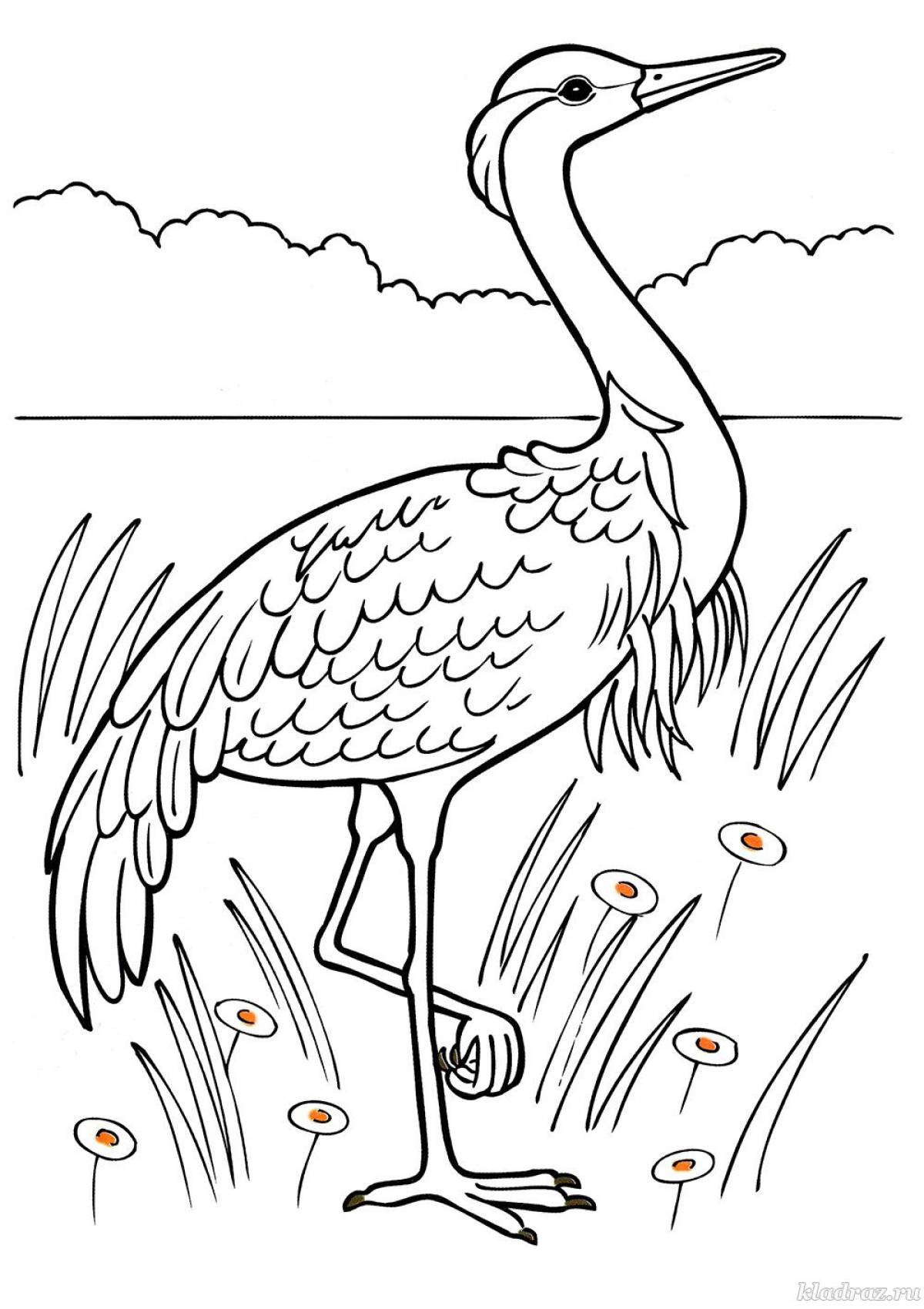 Crane coloring page
