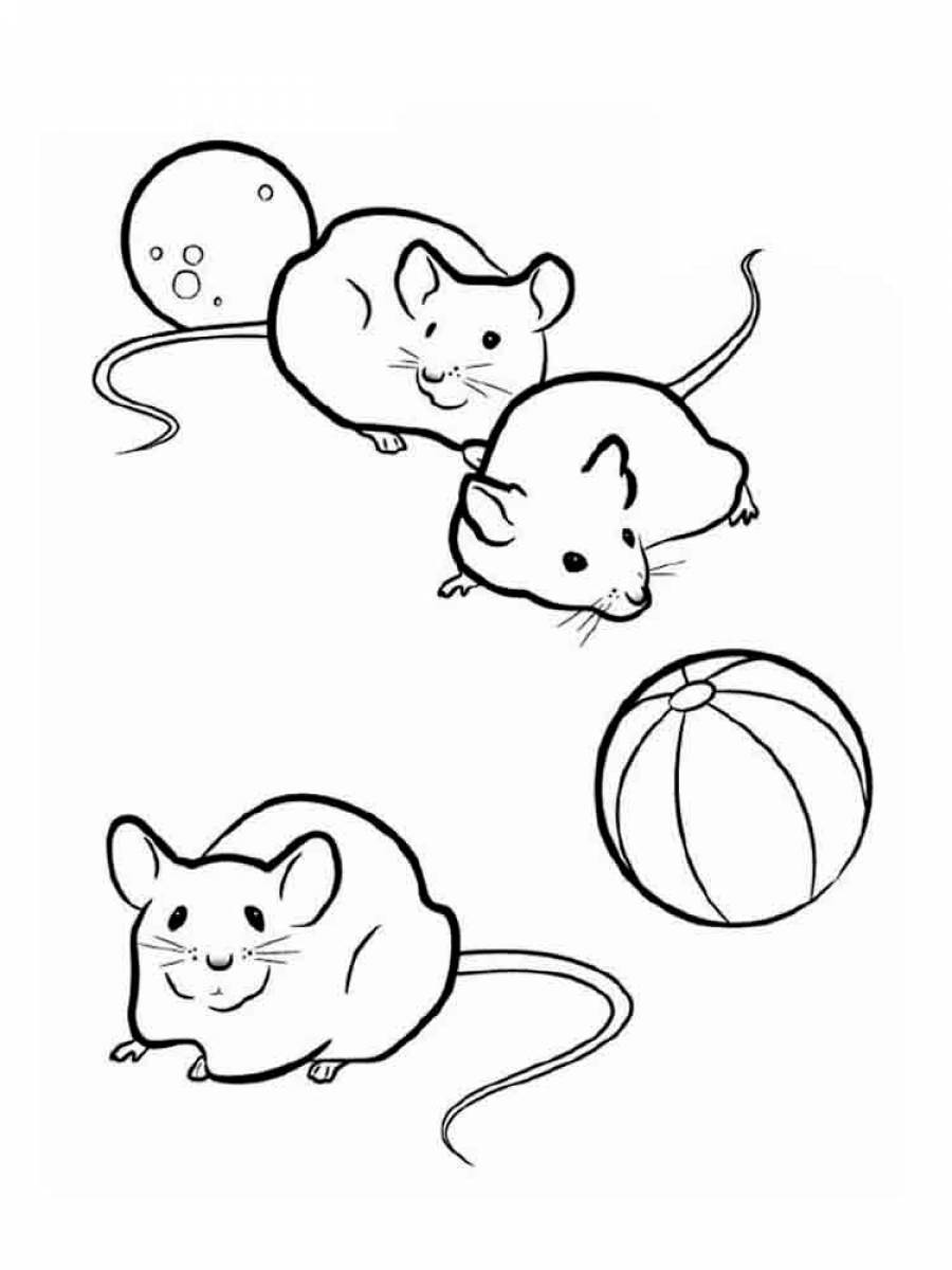 Раскраска кот и мышка для детей