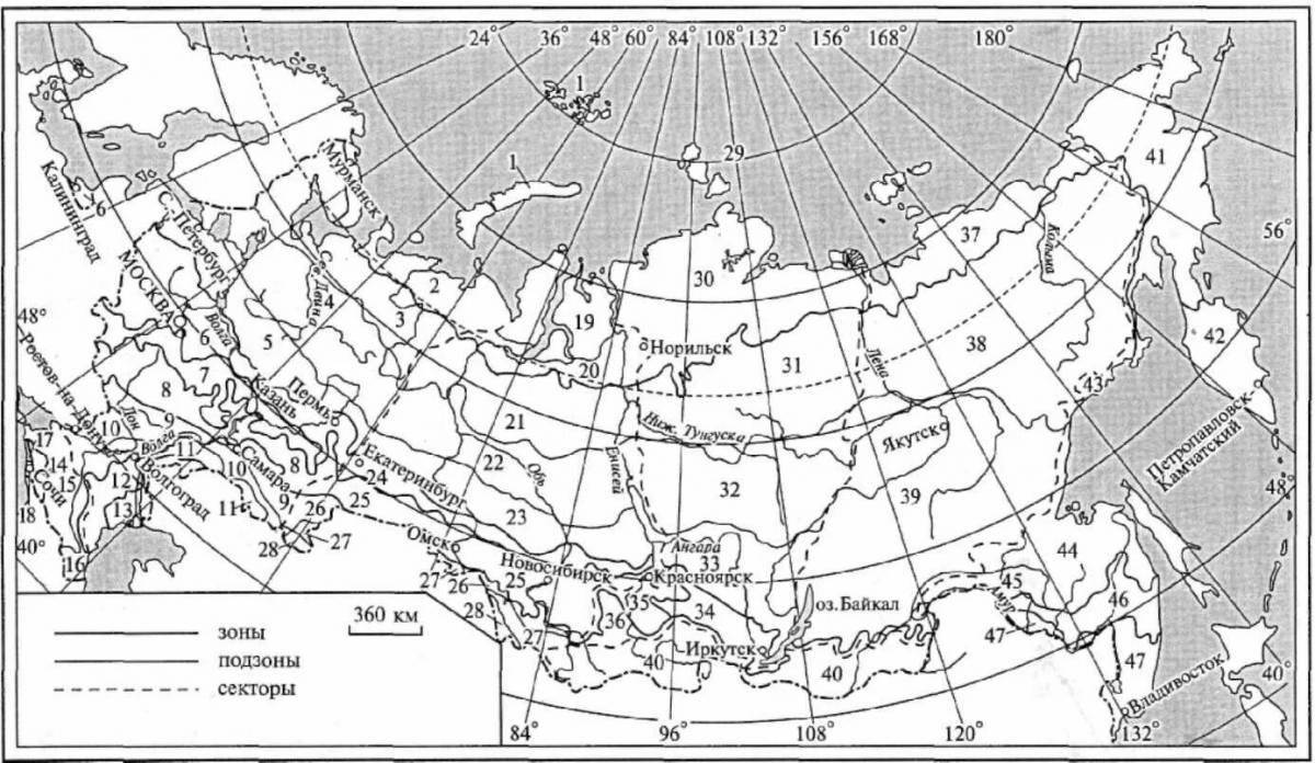 Природные зоны российской федерации карта