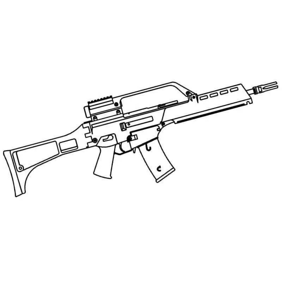 Автомат рисунок. G36c раскраска. Раскраски оружие. Раскраска автомат. Автомат Калашникова раскраска.