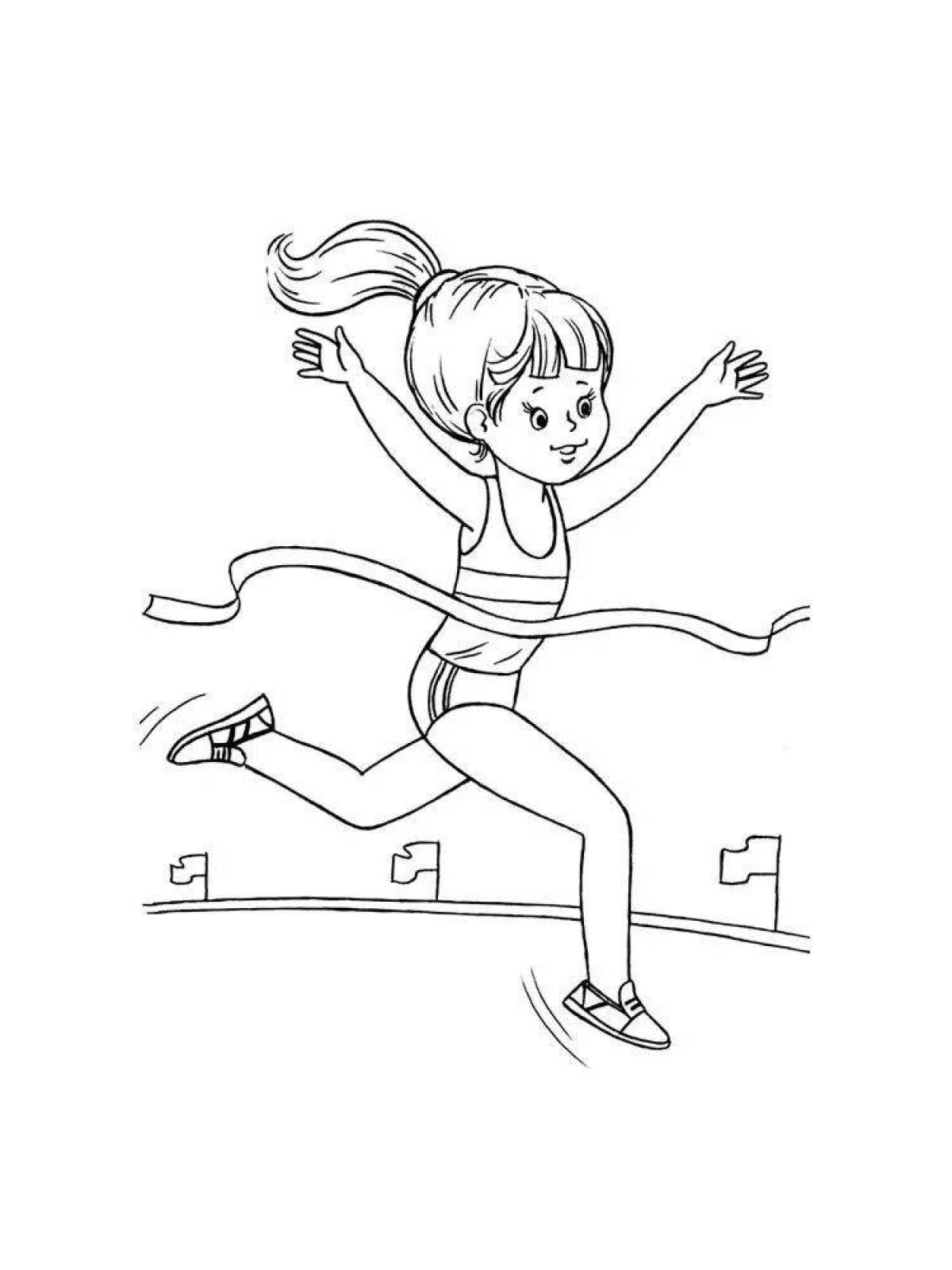 Раскраска для детей про спорт прыжок