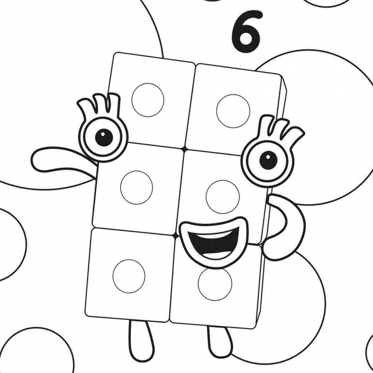 раскраска numberblocks