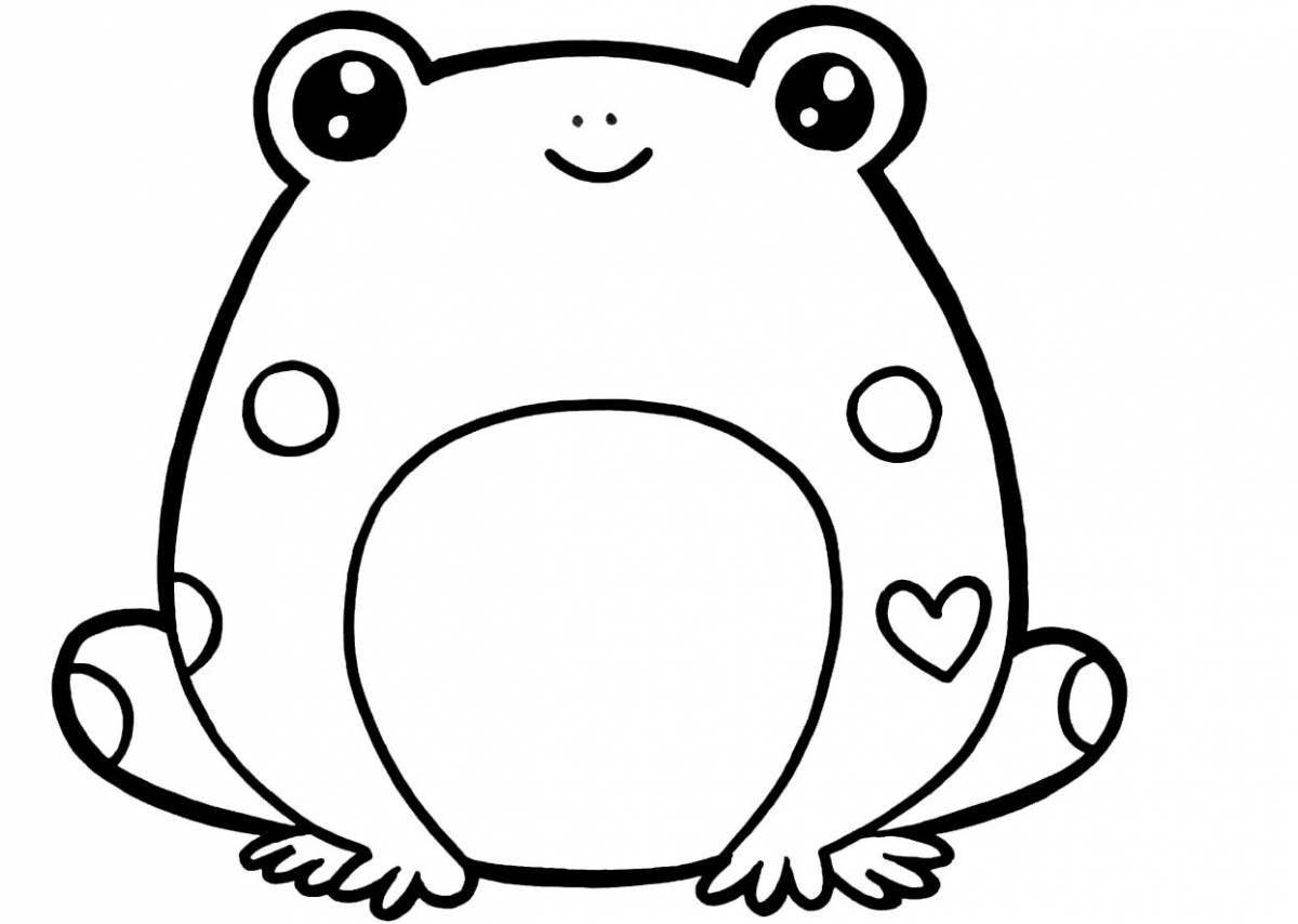 Фото Радостная раскраска симпатичная лягушка из tik tok