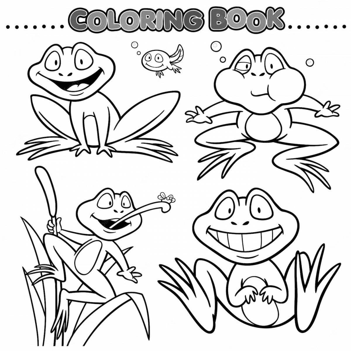 Great coloring cute frog from tik tok