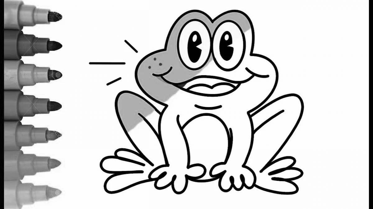 Фото Яркая раскраска милая лягушка из tik tok
