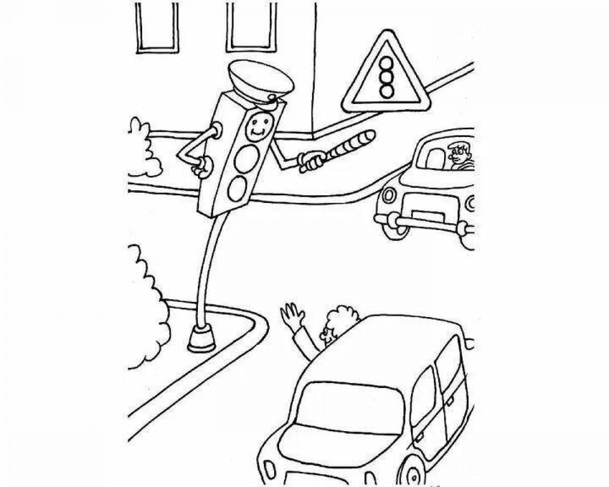 Фото Веселые правила дорожного движения 2 класс раскраски