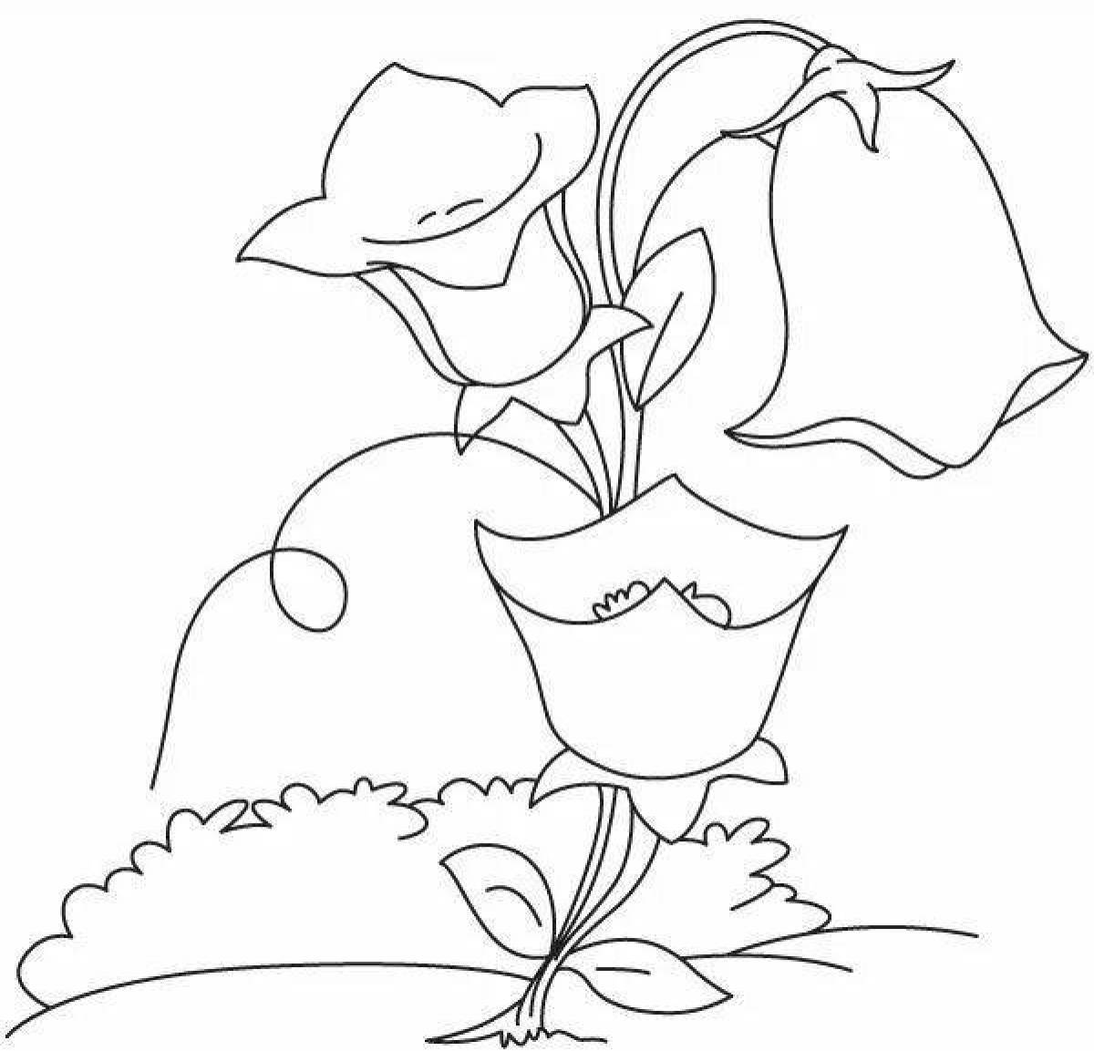 Фото Буйная раскраска для детей цветы колокольчики