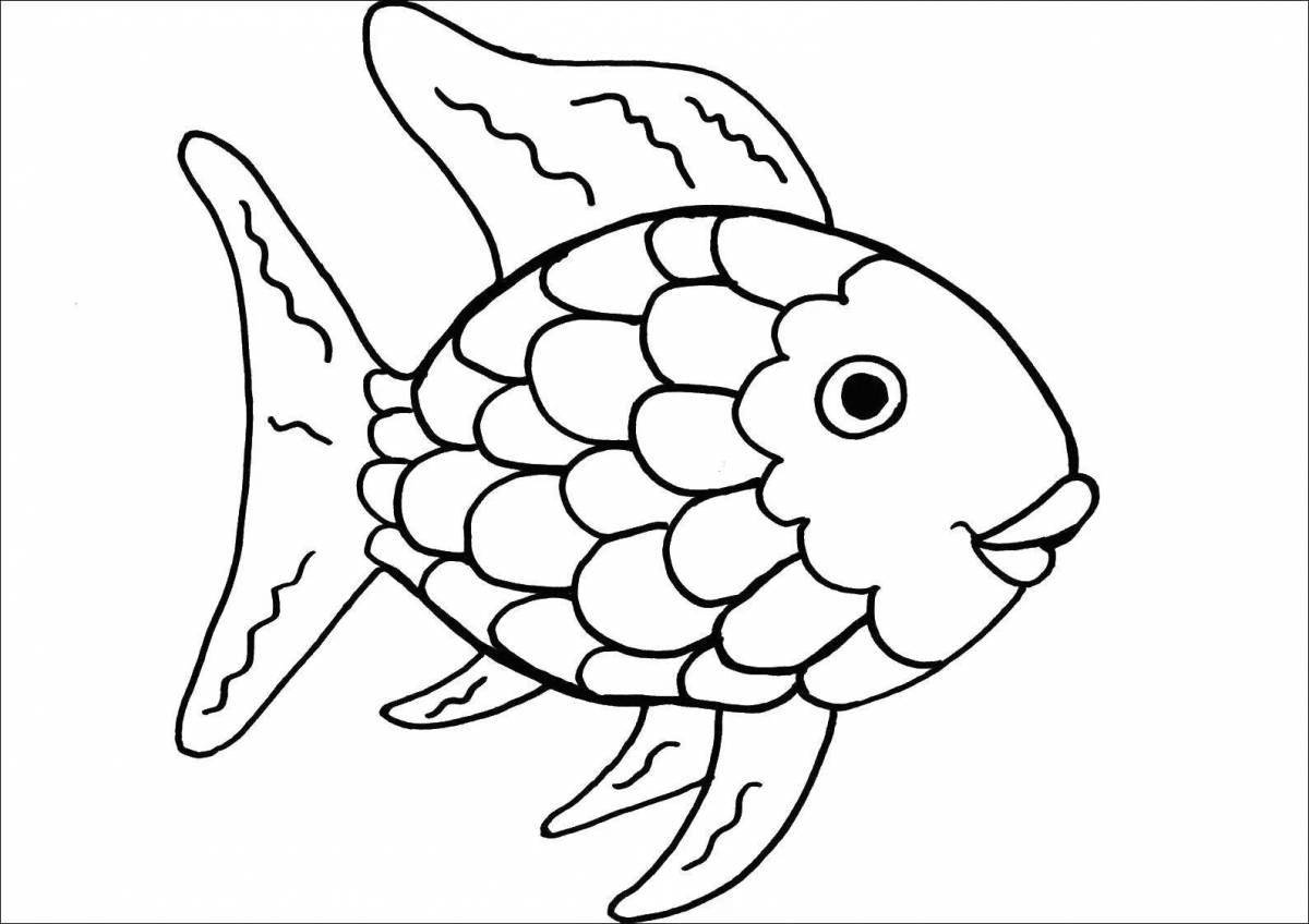 Fun coloring fish for children 4-5 years old