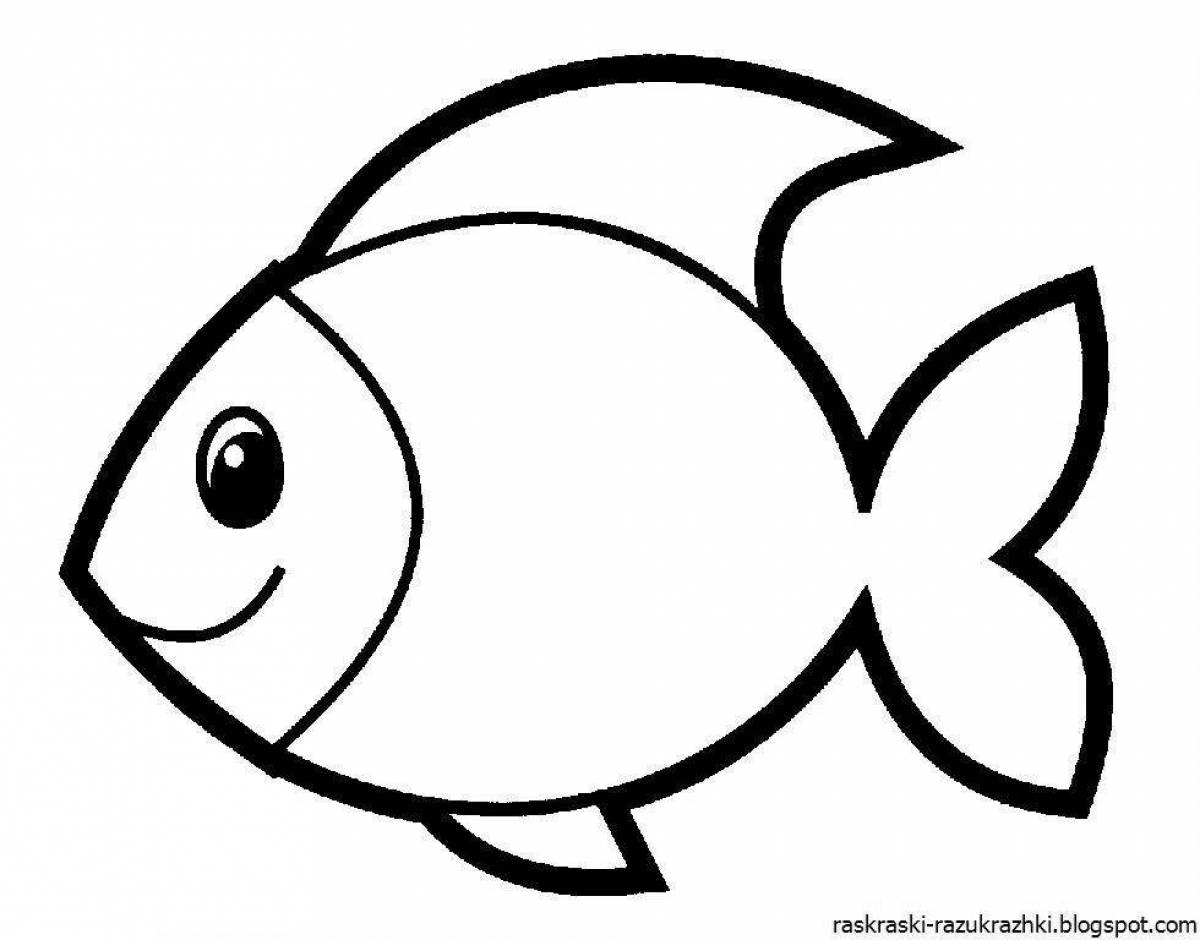 Фото Очаровательная рыбка-раскраска для детей 4-5 лет
