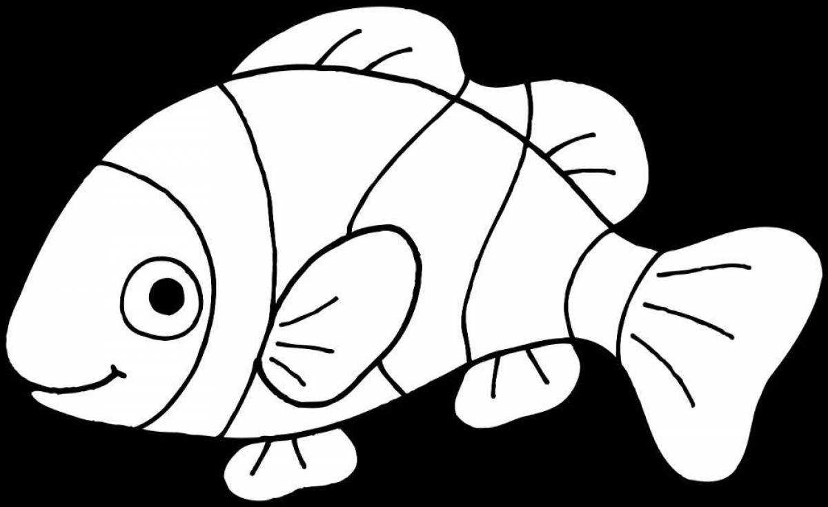 Фото Чудесная рыбка-раскраска для детей 4-5 лет