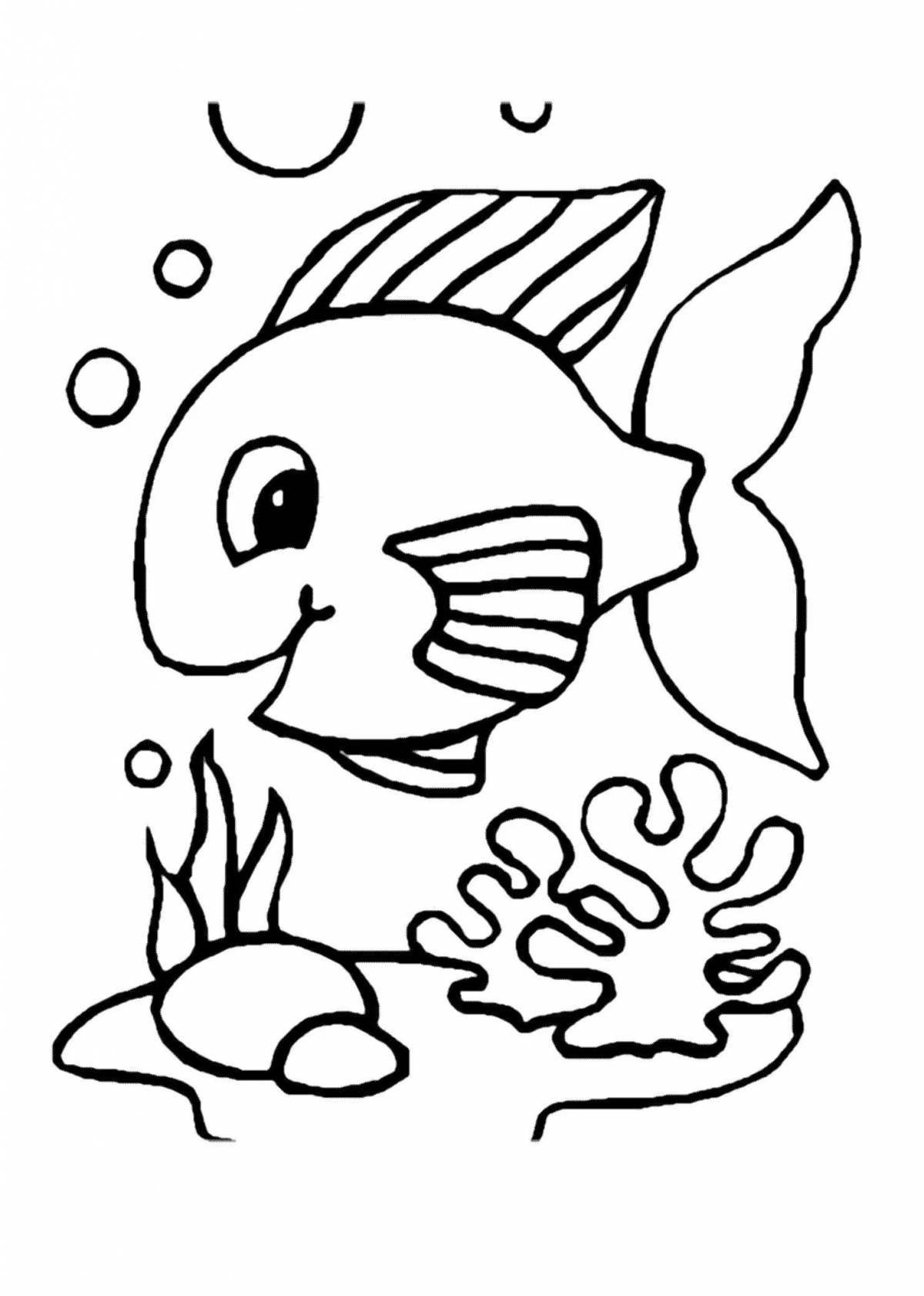 Фото Потрясающие рыбки-раскраски для детей 4-5 лет