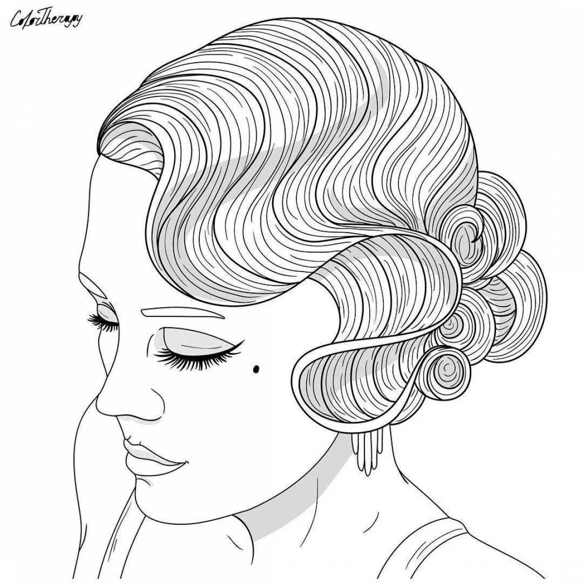 Coloring elegant hairstyle