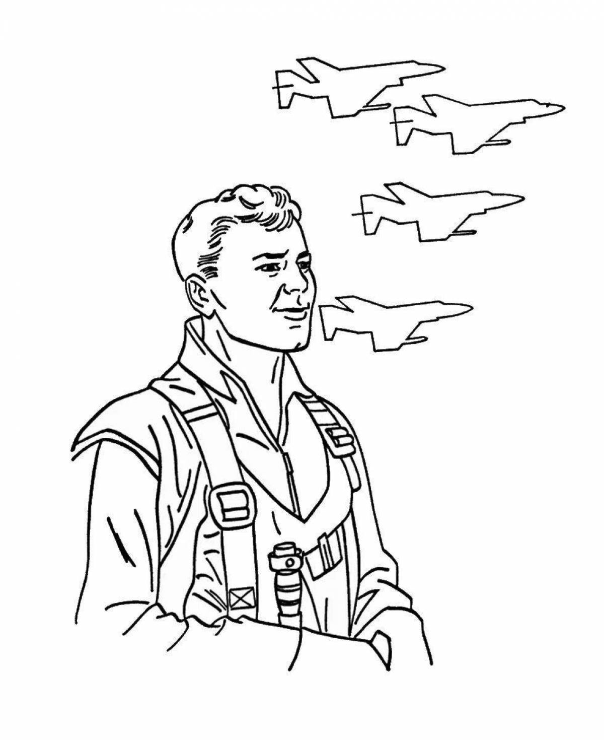 Experienced pilot coloring page