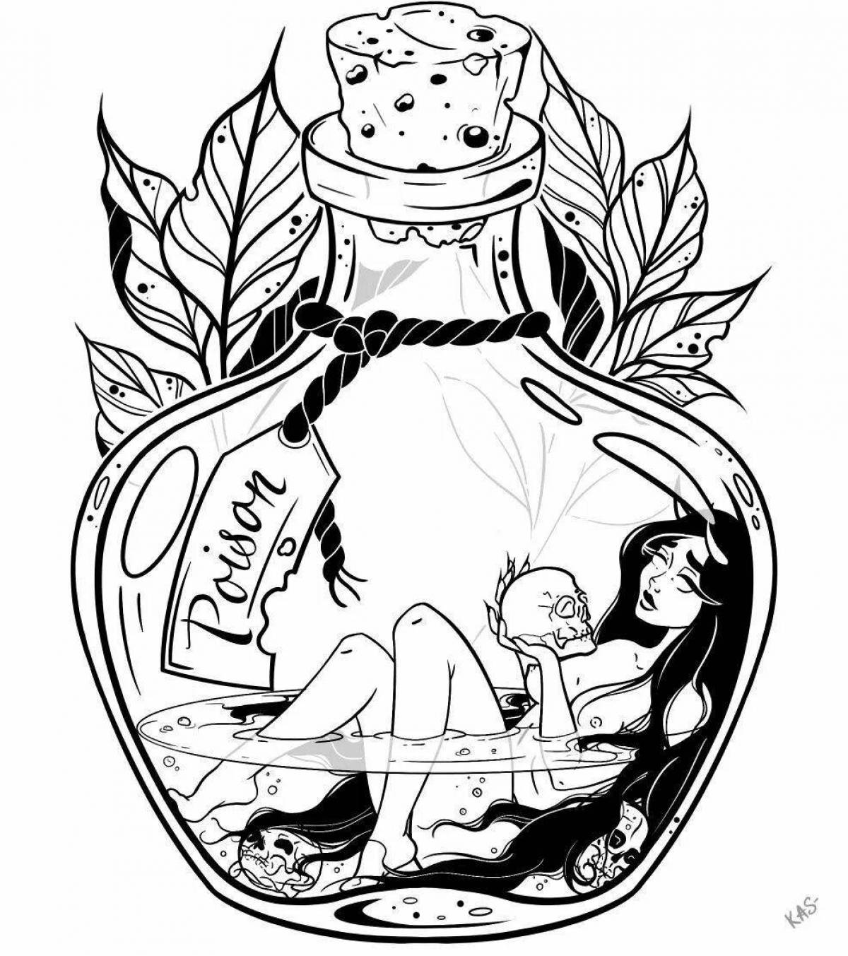 Shining potion for coloring page