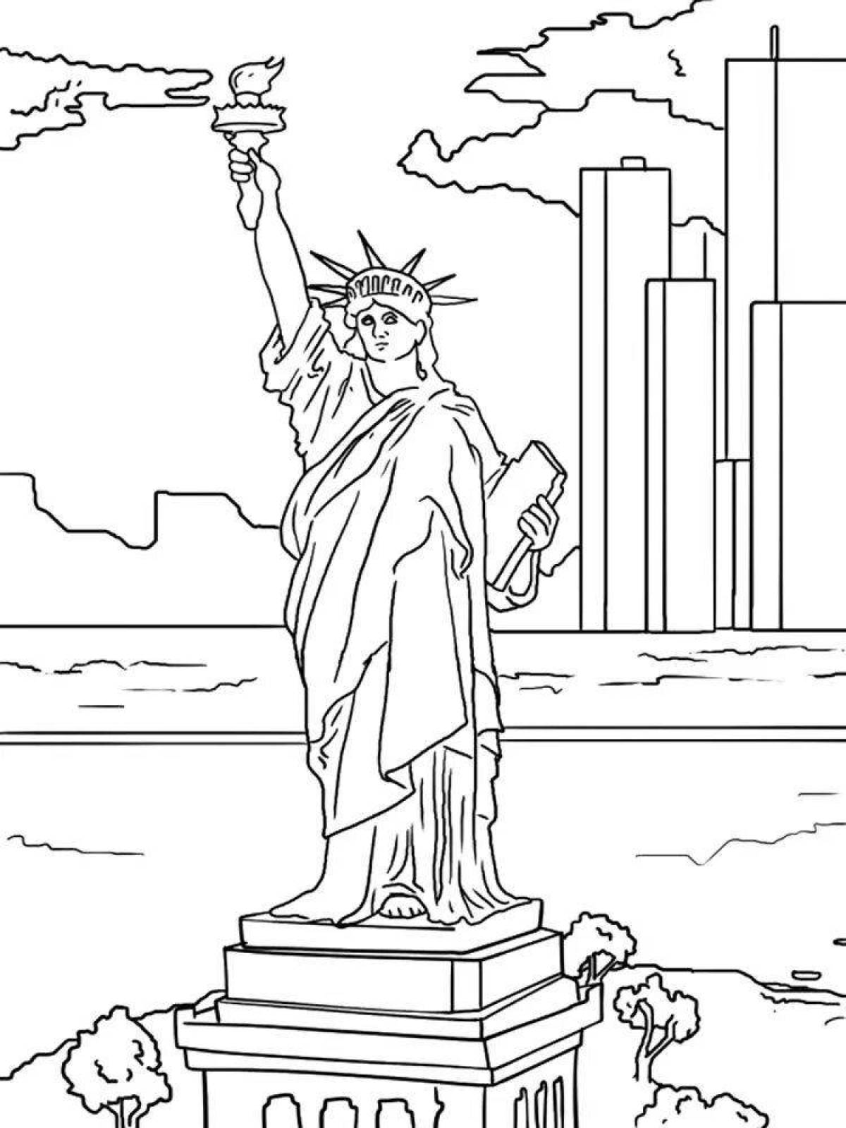 Colorful statue coloring page