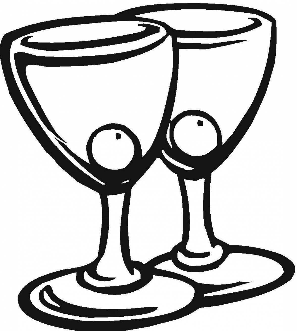 Фото Раскраска красочно окрашенные бокалы для вина