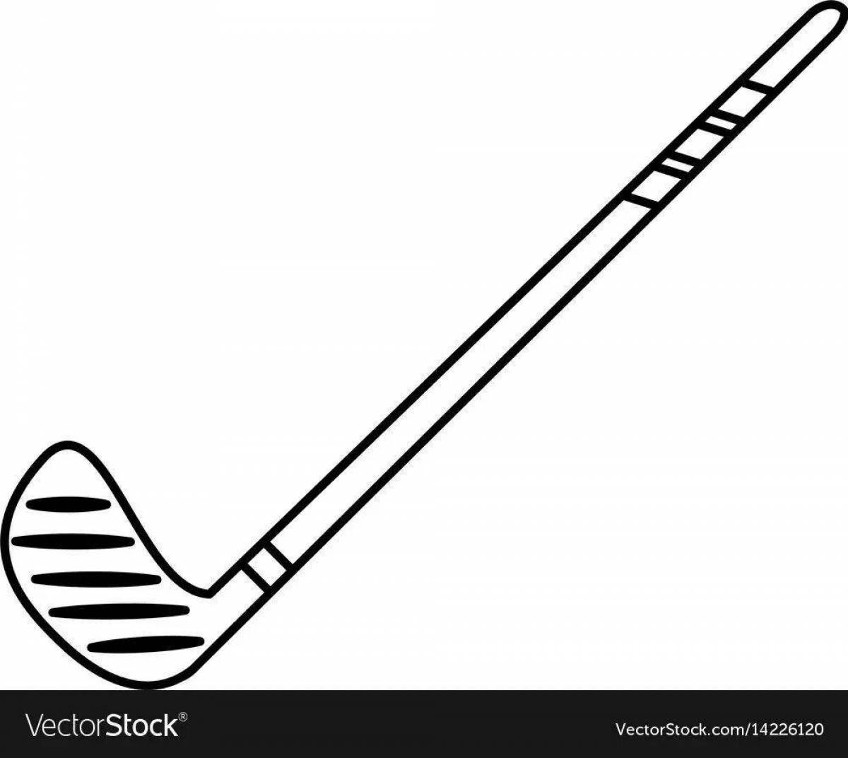 Фото Очаровательная страница раскраски хоккейной клюшки