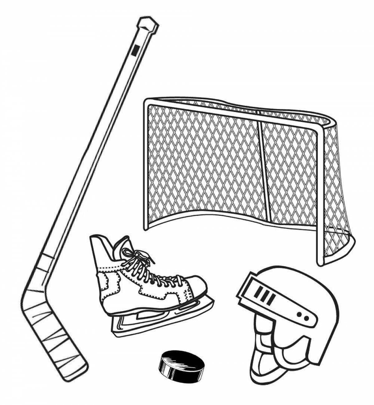 Magic hockey stick coloring page