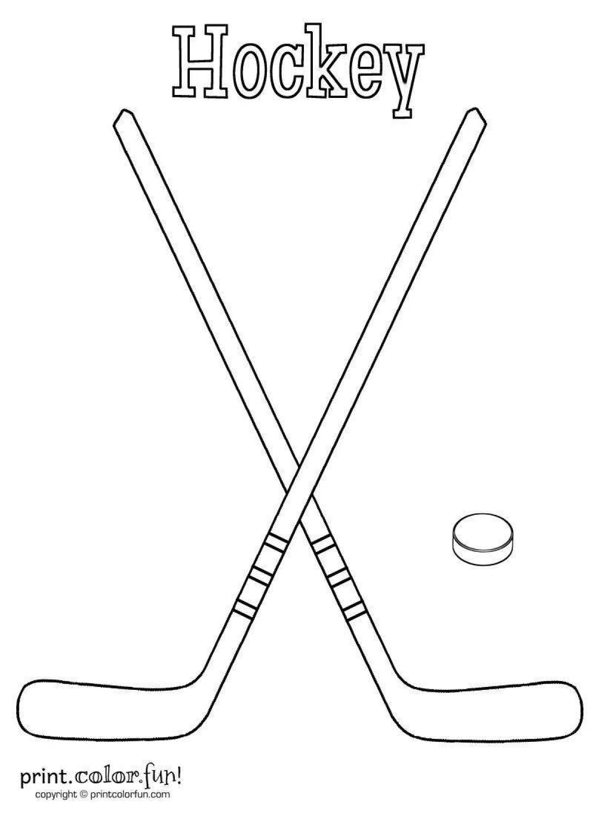 Фото Раскраска сказочная хоккейная клюшка