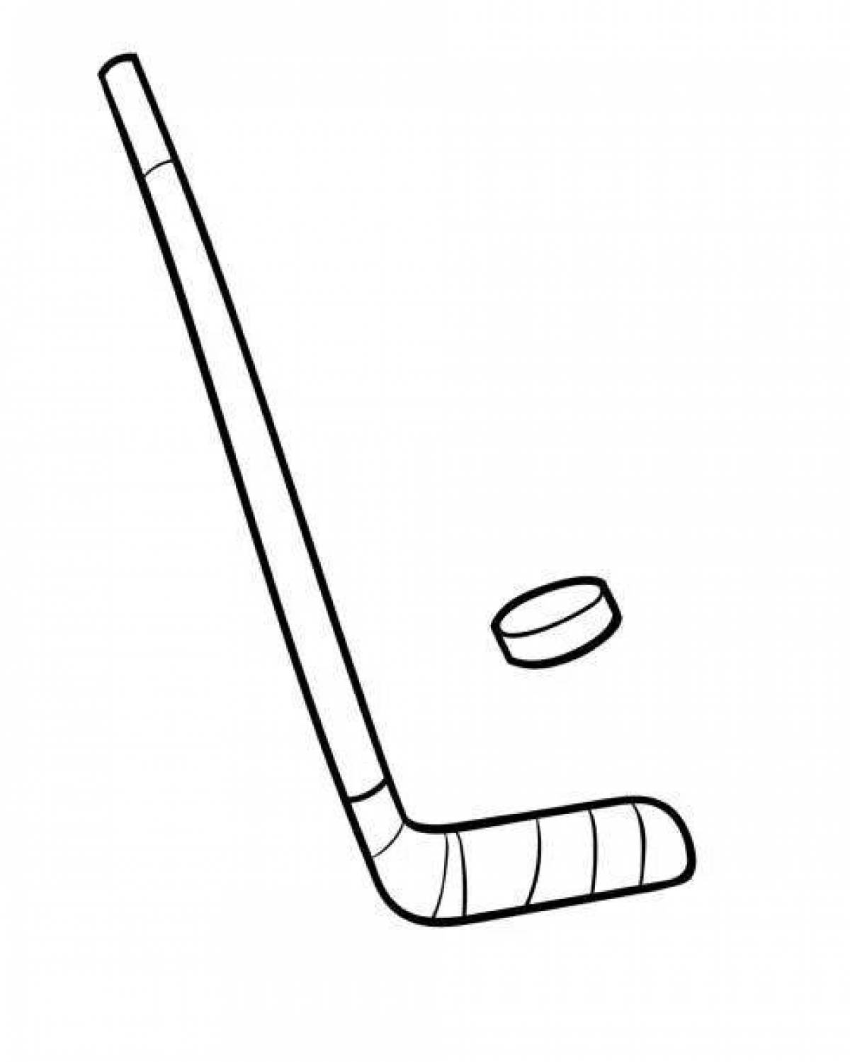 Фото Раскраска изысканная хоккейная клюшка