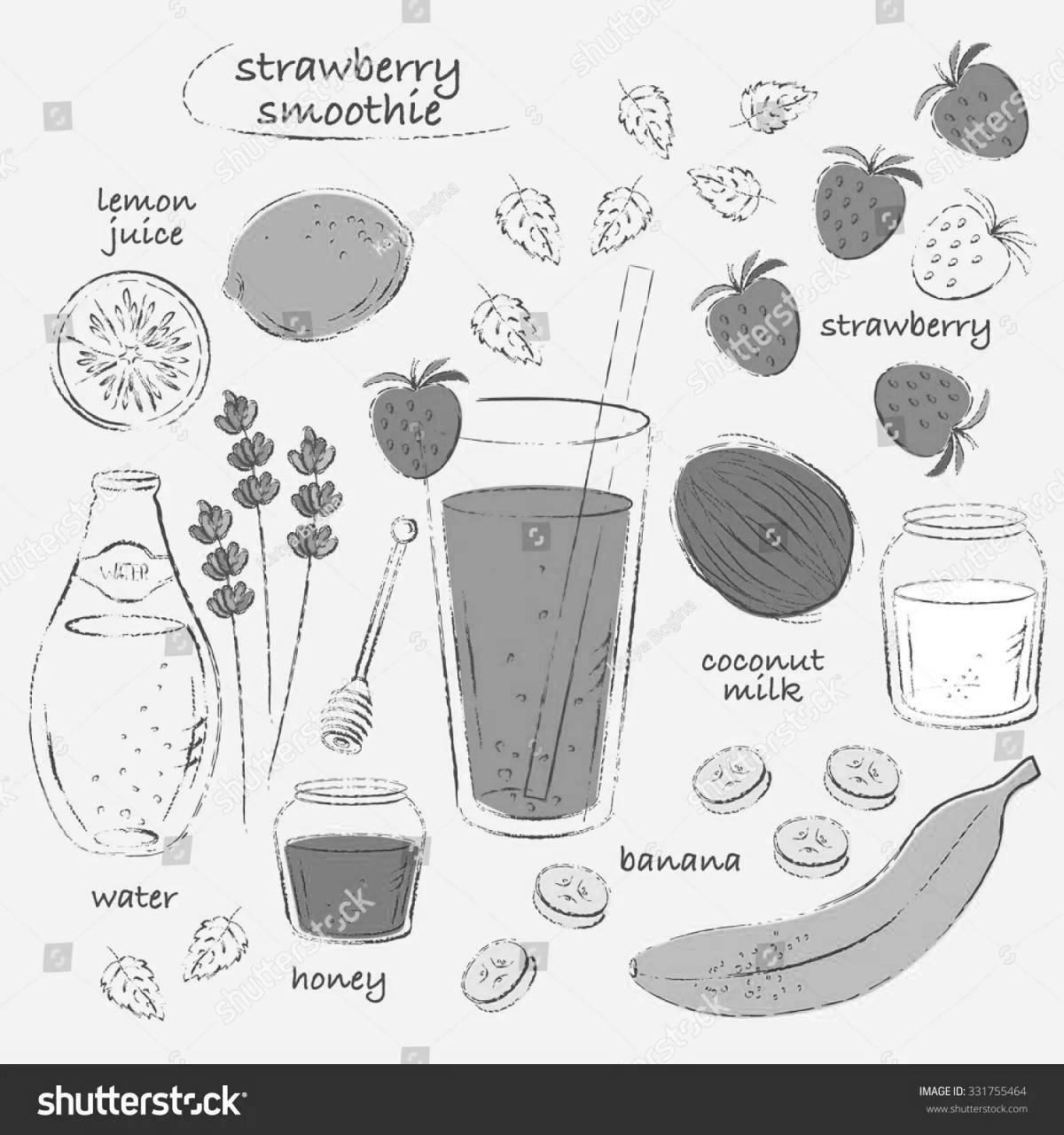 Фото Color-dreamy coloring page smoothies