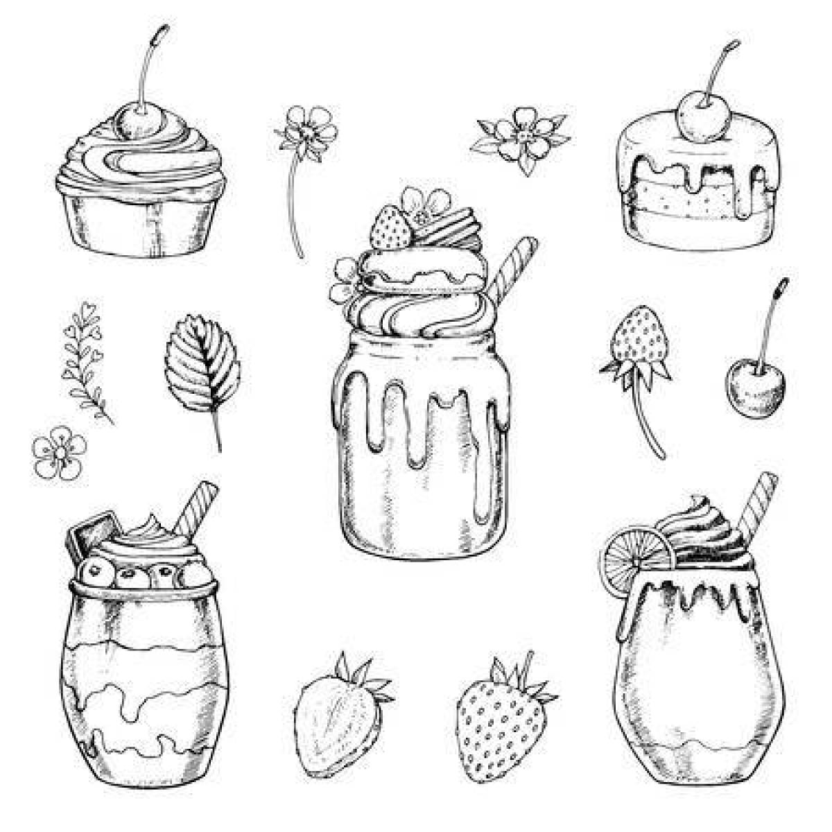 Фото Color-surreal coloring page smoothies
