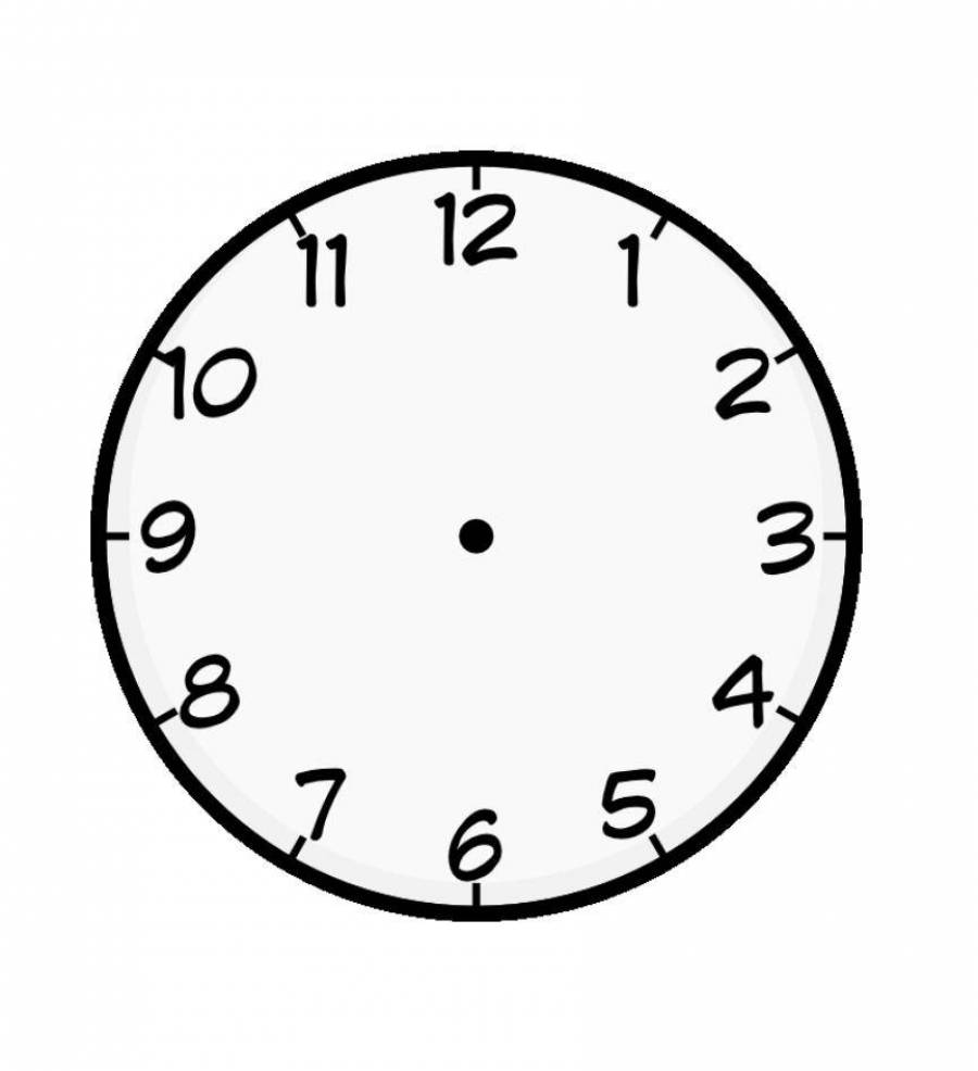 Рисунок циферблата часов со стрелками