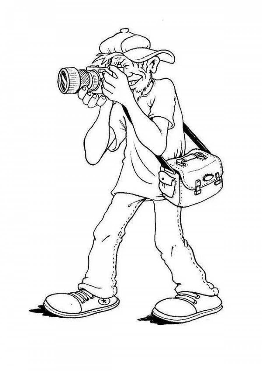 Нарисованный человек с фотоаппаратом
