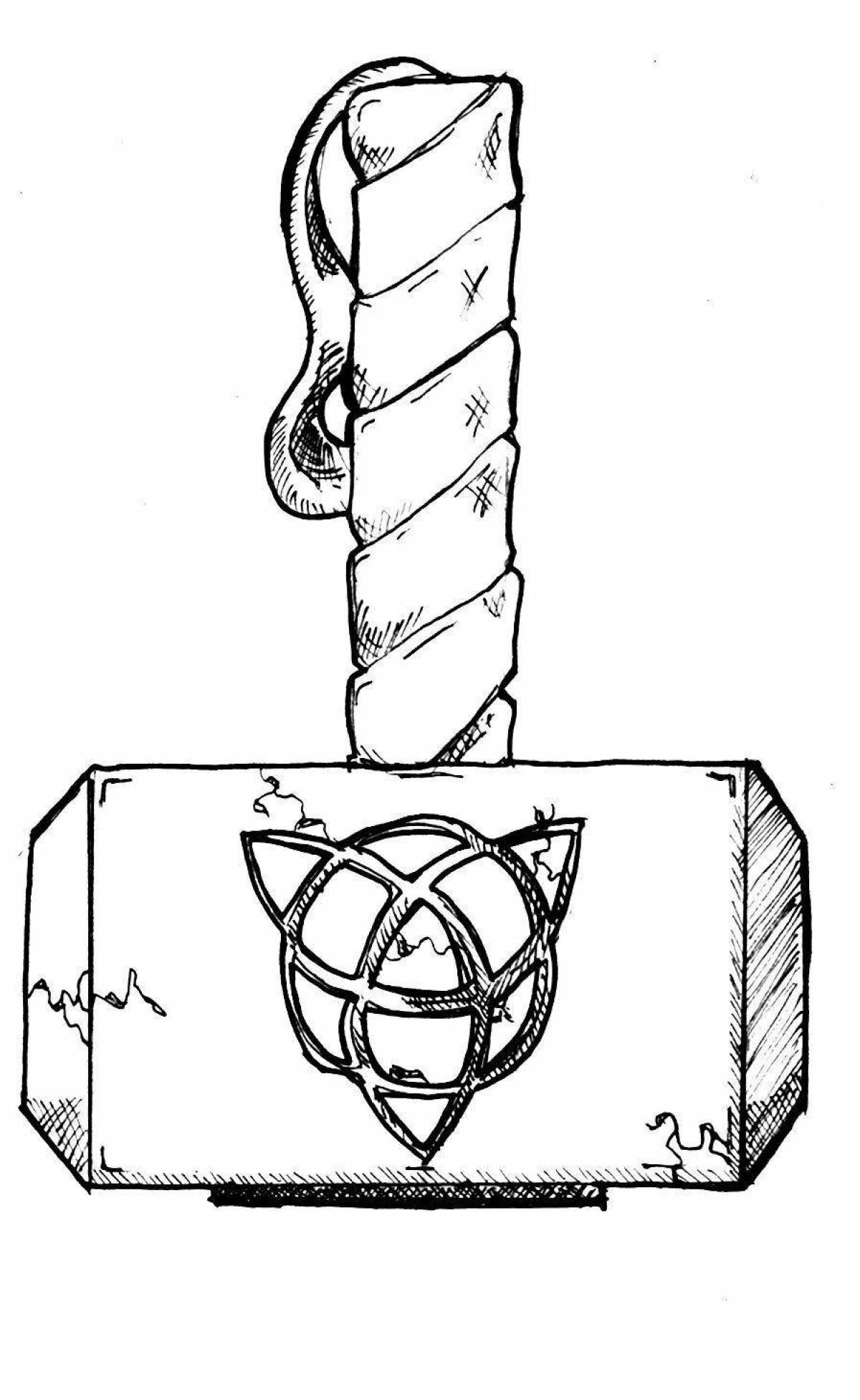 Молот тора картинки черно белые