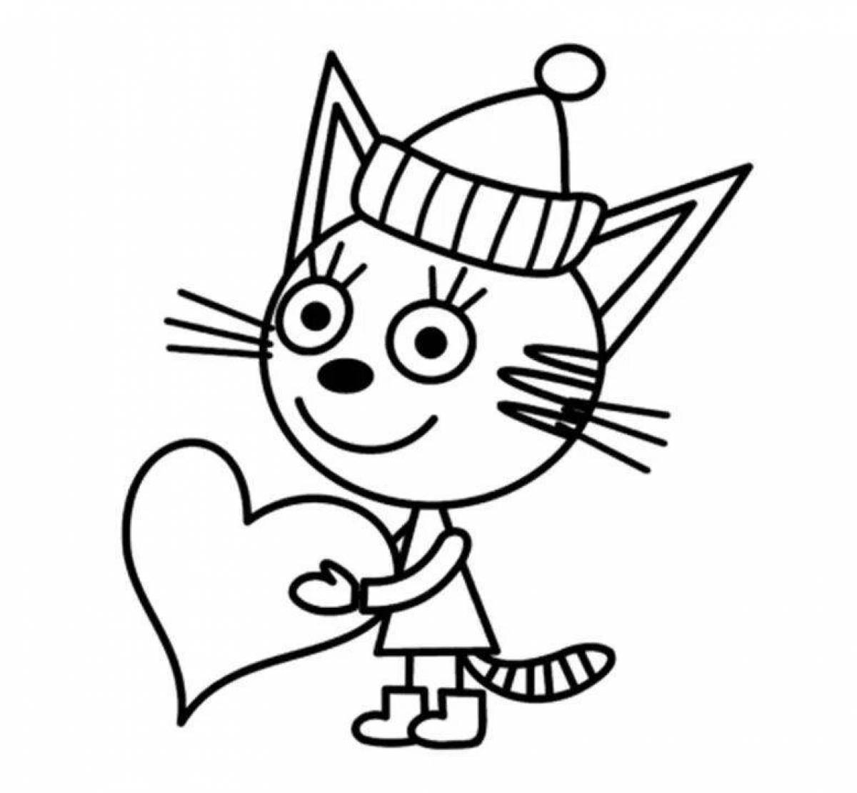 Три кота раскраска карамелька