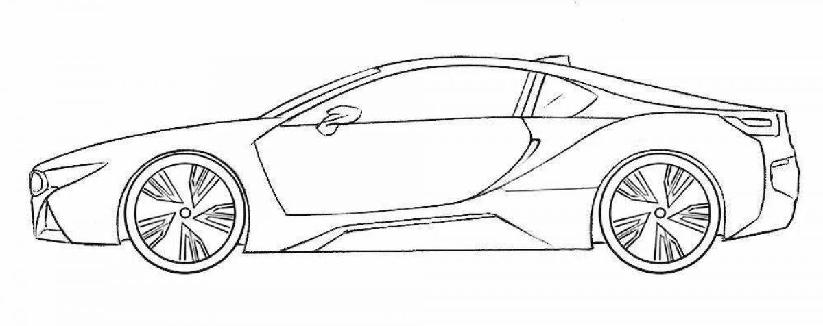 Рисунки ай 8. БМВ ай 8 сбоку. БМВ ай 8 вид сбоку. Чертеж БМВ ай 8. BMW i8 разрисовка.