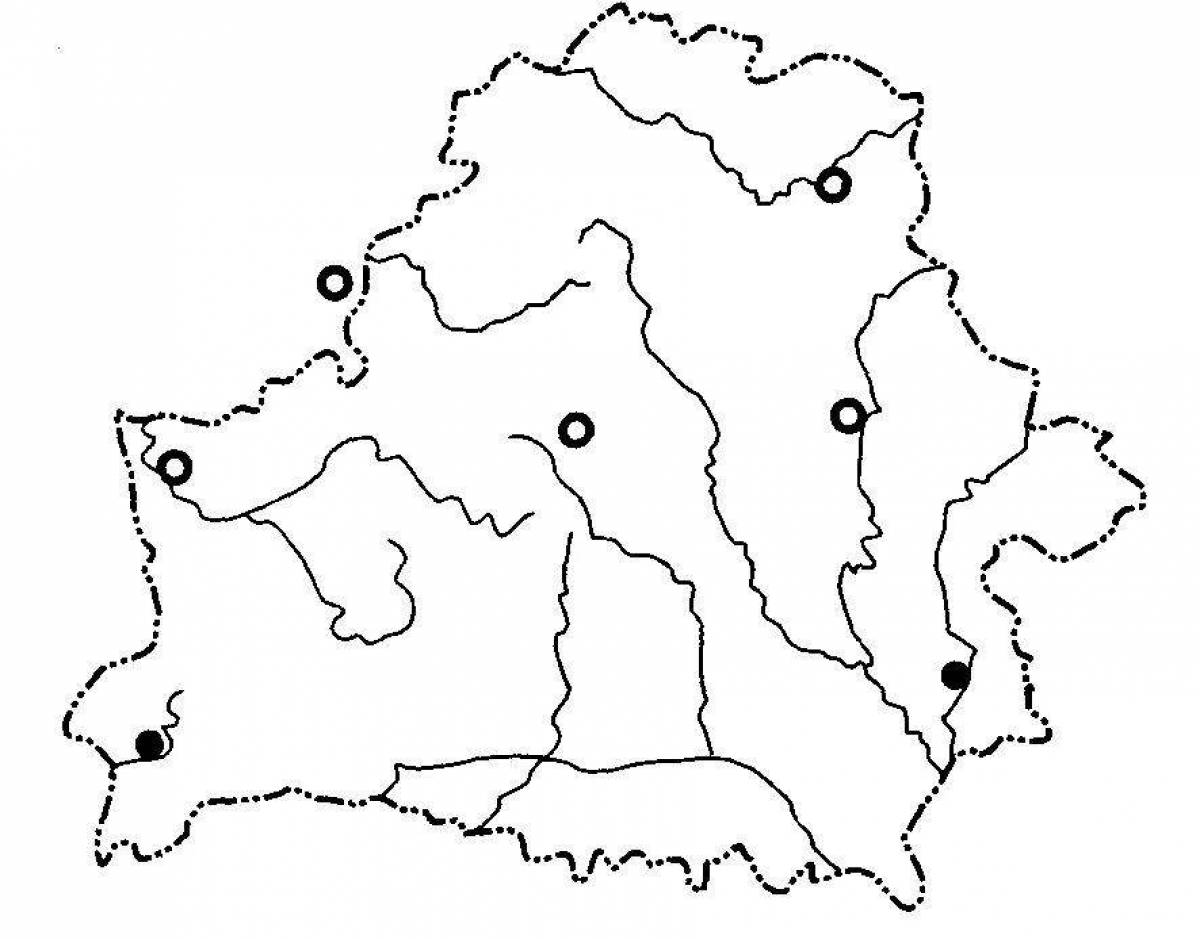 Контурная карта беларуси реки и озера