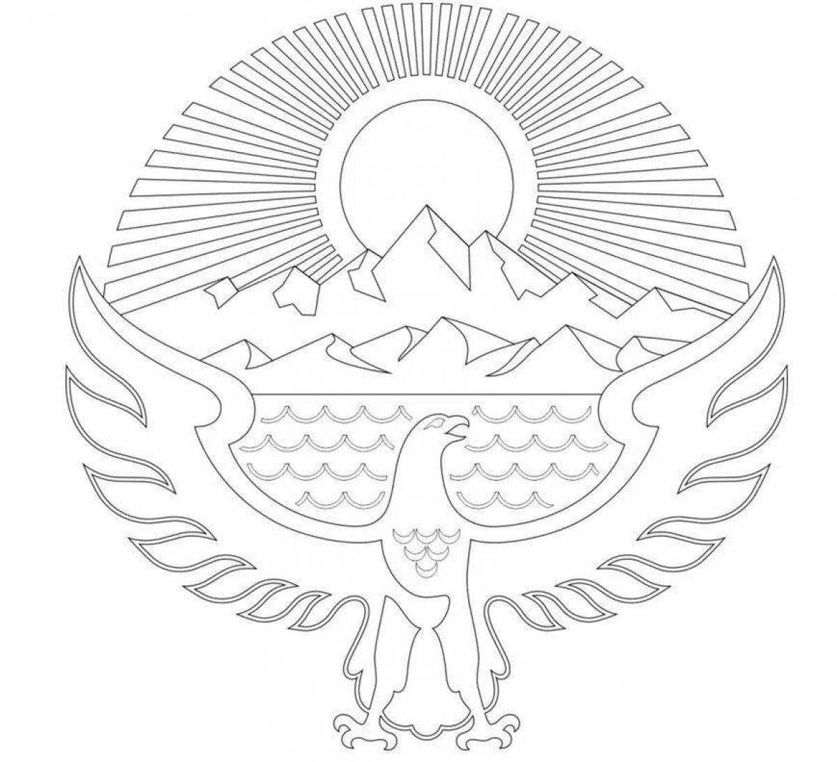 Герб Кыргызстана черно белый