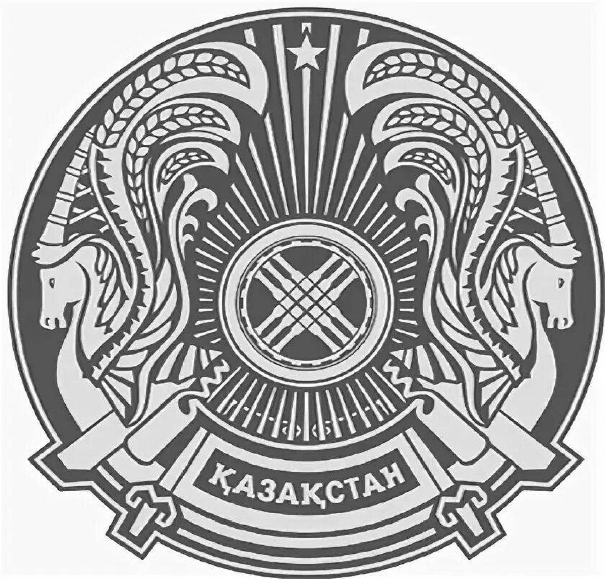 Герб Казахстана черно белый