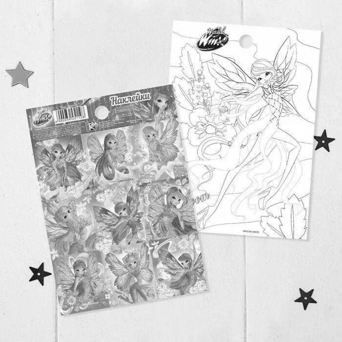 Vivid stickers for Winx coloring